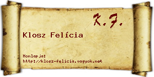 Klosz Felícia névjegykártya